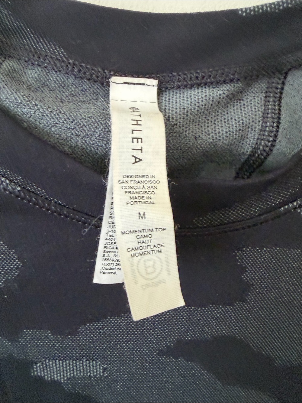 Athleta Momentum Seamless Black Camo Long-Sleeve Performance Top - Picture 5 of 7